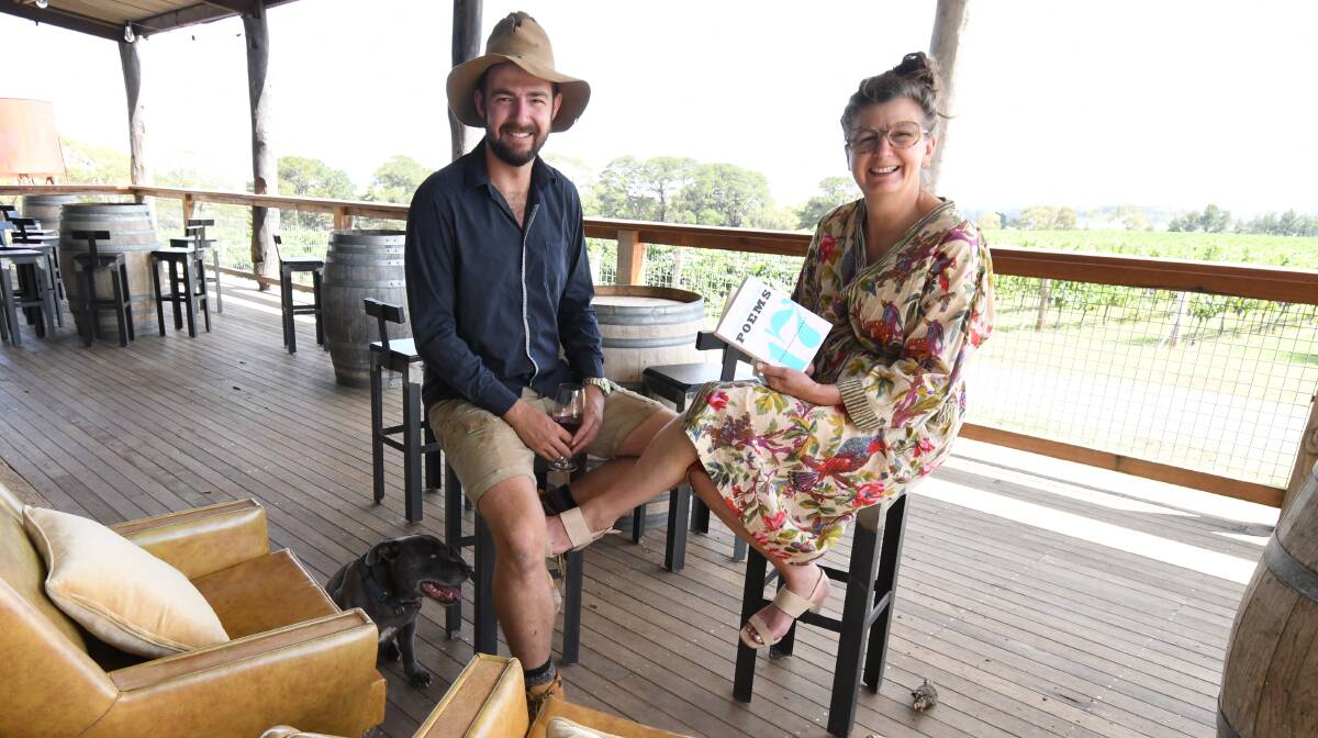 ON KEY: De Salis Wines' Ben and Loretta Svenson invite poetry and wine lovers to join them on the deck on Saturday evening. Photo: JUDE KEOGH 0220jkdesalis1