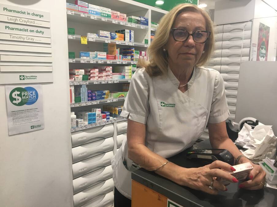 PILL SHORTAGE: Peter Smith Terry White Chemmart pharmacist Kate Gray said having to swap brands is confusing to customers. Photo: ALEX CROWE