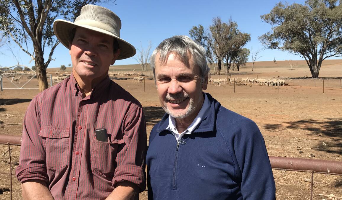 CW LAUNCH: Farmer Rob Lee with the author of the Climate Council report Professor Will Steffen at Rob Lee's property on Tuesday. Photo: SUPPLIED