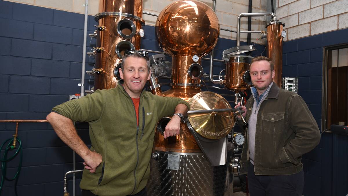 GIN PLAN: Parrot Distilling Co master distiller David Rees and business owner Ben Cochrane at the Endsleigh Avenue location. Photo: JUDE KEOGH