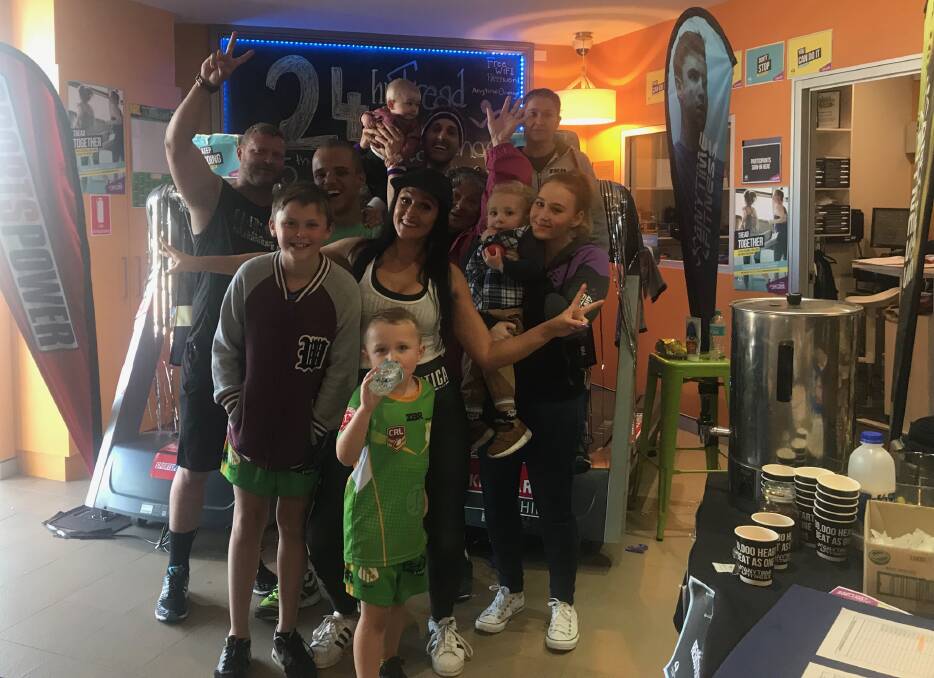TEAM TARGET: A group of dedicated fundraisers at Anytime Fitness clocked up a collective 222 kilometres on two treadmils over 24 hours this weekend.