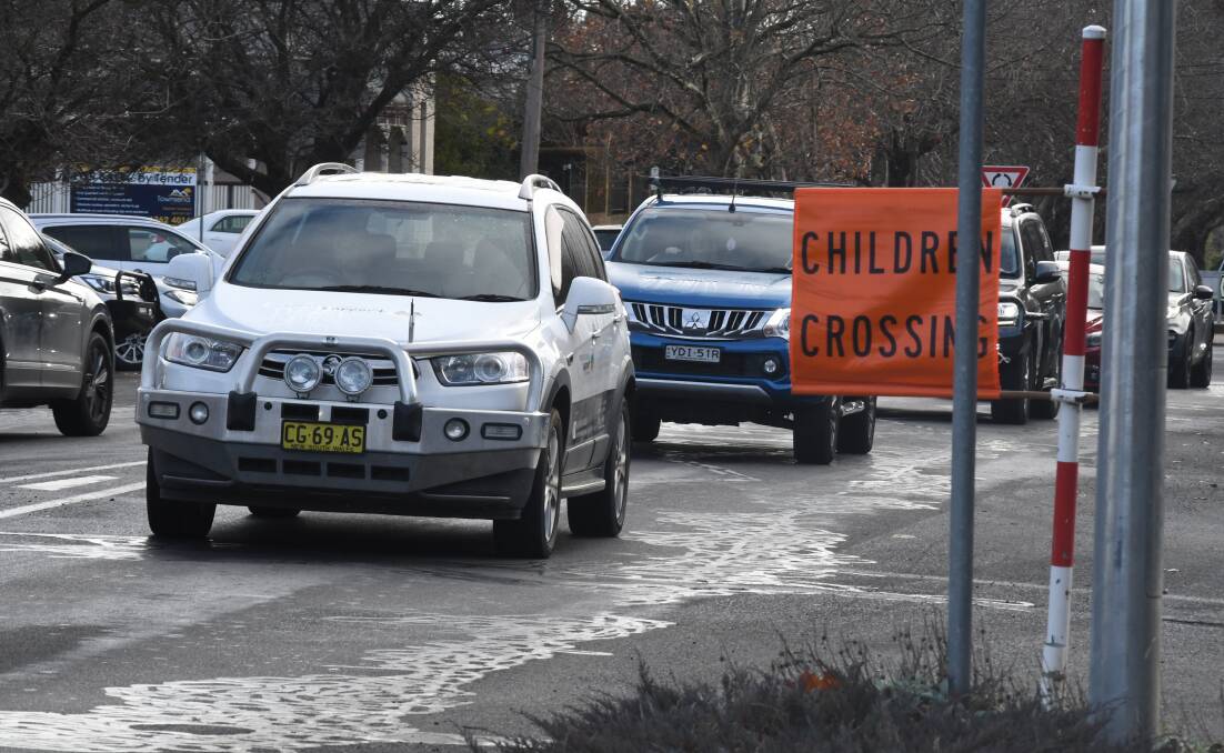 SAFETY CONCERN: Catherine McAuley Catholic Primary School principal Michael Croke said drivers parking in the 'No Stopping' area on Hill Street is congesting traffic. Photo: JUDE KEOGH