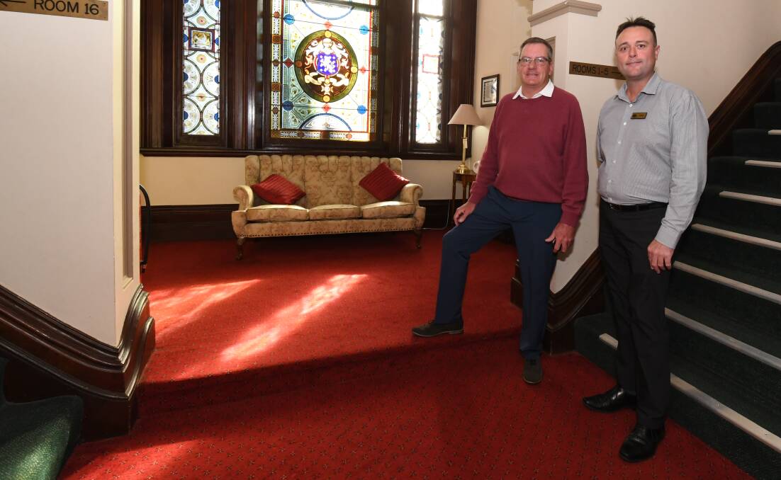 OPEN DOORS: President of Duntryleague Dennis Schultz and manager Jason Kitchingman ahead of the mansion tour this week. Photo: JUDE KEOGH