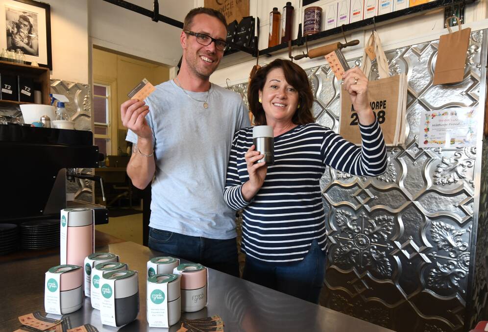 PLANET PARTNERS: Millthorpe Providore's Daniel Hewitt and business owner Patricia McKenna. Photo: JUDE KEOGH