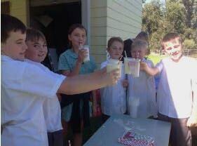 STREET SWAG: Mullion Creek raise a smoothie to fundraising. Photo: supplied