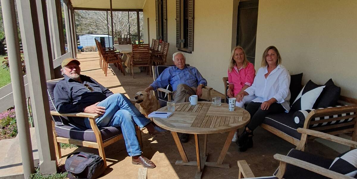 HOME FRONT: Daniel Pedersen, George Tait, Jann Harries and Joanne Jorgenson at the Old Errowanbang homestead ahead of its open day. Photo: SUPPLIED
