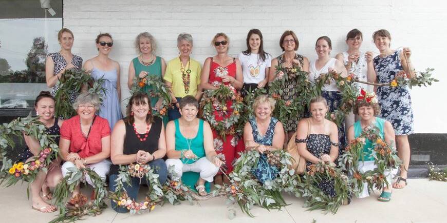 AUSSIE ADORNMENTS: A group of creatives from the Orange District Early Education Program took part in a Christmas wreath workshop at the gallery last year. Photo: supplied.