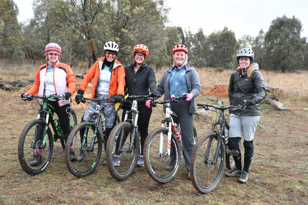 DEADLY TREADLIES: Allison Rodgers, Sue Bonar, Lindsay Penson, Susan Wright and Alli Campbell help run female only bike training sessions. Photo: CARLA FREEDMAN