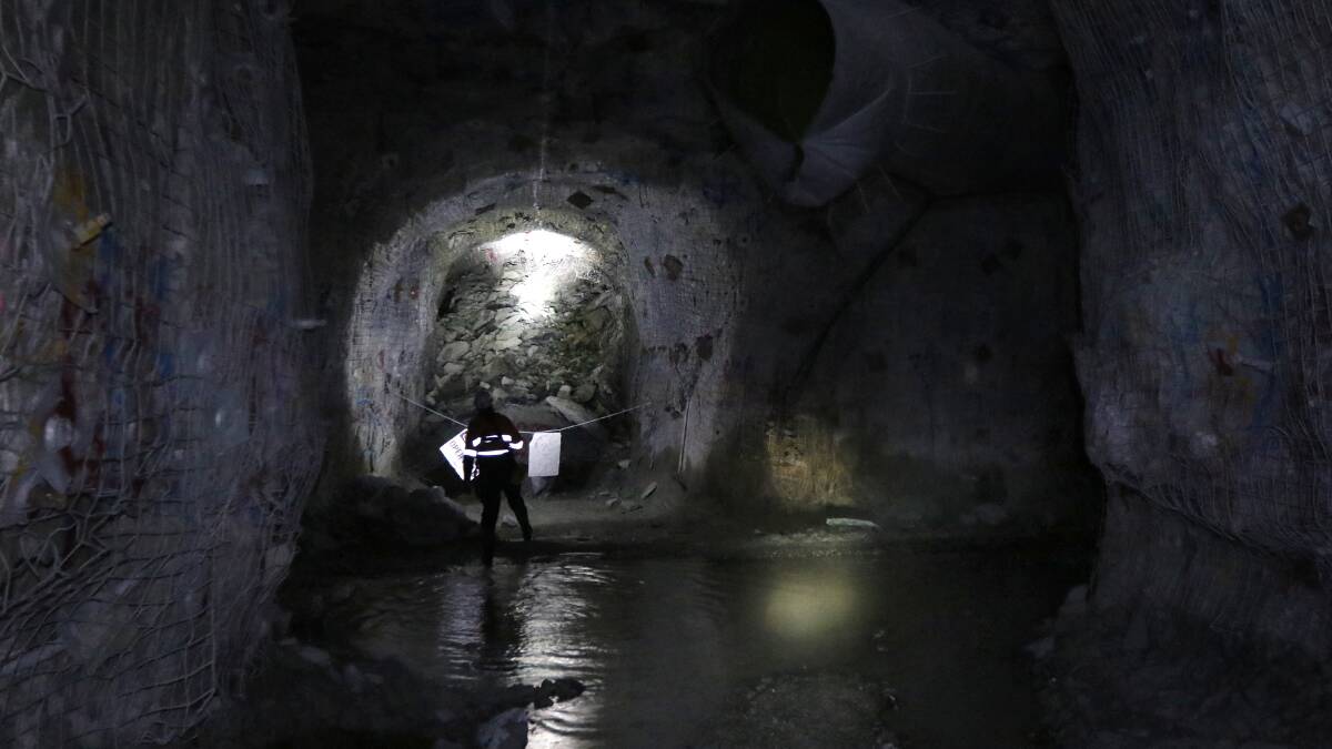 Underground: A section of the Henty Gold Mine where a rescue is underway. Photo: 