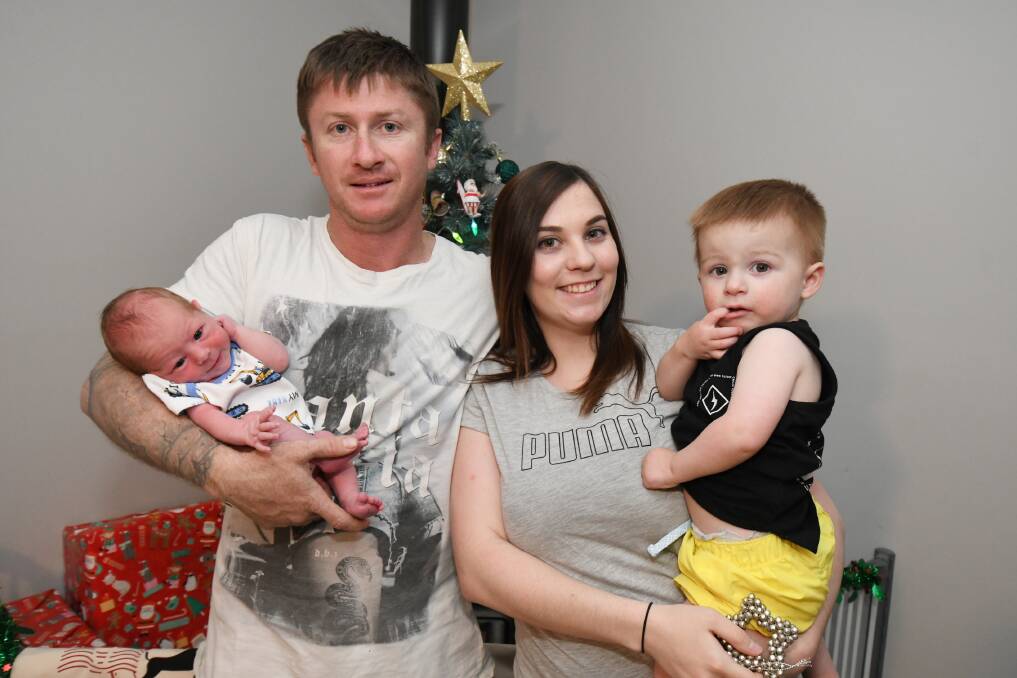 HOME FOR CHRISTMAS: Oscar, James, Miriam and Seth Sutherland are together this week after a nine months apart. Photo: JUDE KEOGH