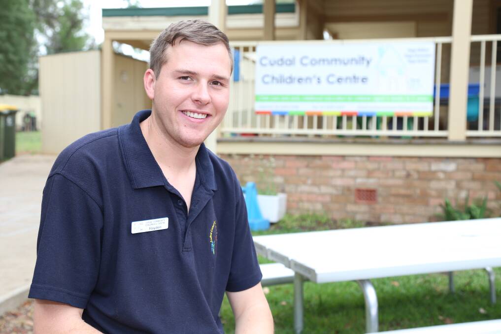 TRAILBLAZER: Hayden Watts has bucked the trend of men shunning careers in early childhood education by accepting a traineeship at Cudal children's centre. Photo: supplied.