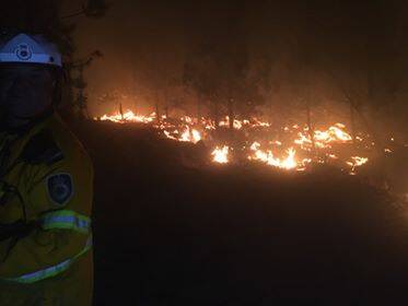 A fire in the Mullion Ranges State Forest was under control at about 3.30am. Photo: Adrian Cisco