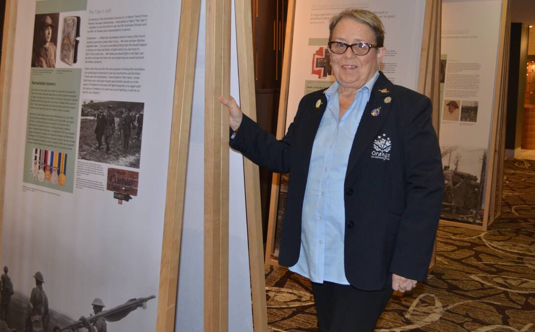 VICTORY SHOW: Orange Ex-Services' Roslyn Davidson at the exhibition. Ms Davidson spent 10 years as a Royal Australian Army Nursing Corps.