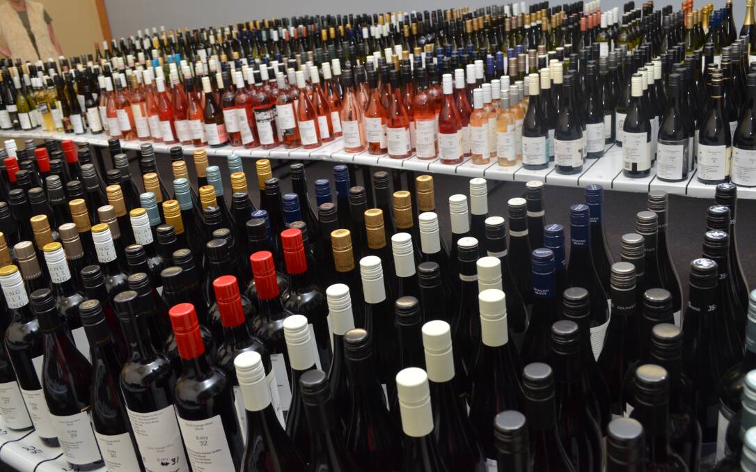 VINO COMP: Tables packed with the more than 360 wines which were entered into the 2018 Orange Wine Show which was 50 more than last year's competition.