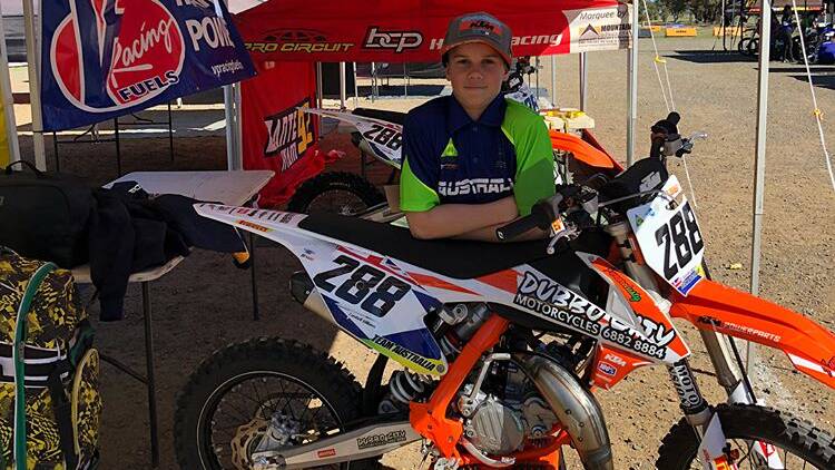 ELITE LEVEL: James Sheahan Catholic High School student Cambell Williams has been selected to represent the country at the World Junior Motorcross Championships in July. Photo: SUPPLIED