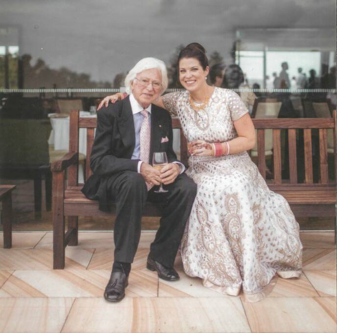 REMEMBERED: One of the more recent photos of Kenneth Francis Dryland with his partner Duncan Stuart's niece Merryn Dhami on her wedding day. Photo: SUPPLIED.