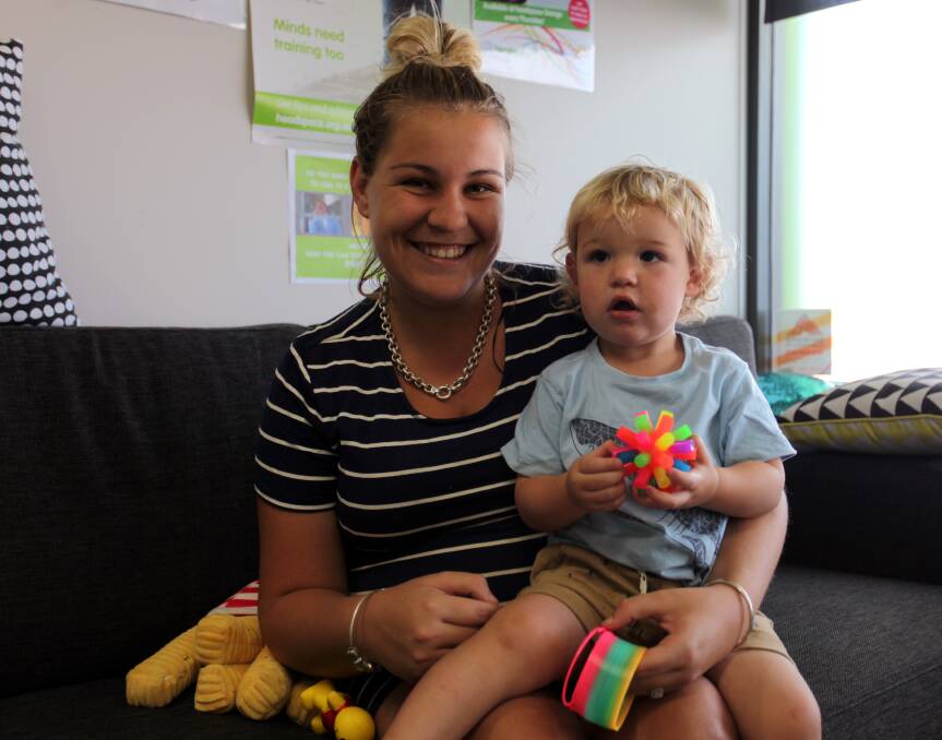 YOUNG MUM: Abby Pittis with Isaac Lord at headspace parenting group. Photo: SUPPLIED