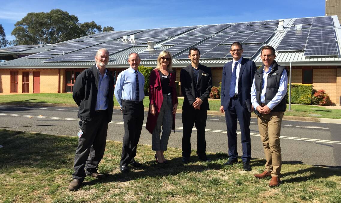 GREEN TEAM: CSU's Scott Andrew, Paul Dowler, Michelle Hession, Ed Maher, Andrew Vann and Simon Wright were at the Orange campus to discuss the university's sustainable future. Photo: supplied.