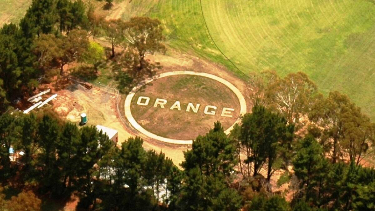 Piece of history: The concrete Orange sign was a marker to show pilots where they were. It has been taken up, restored and put back in another place.