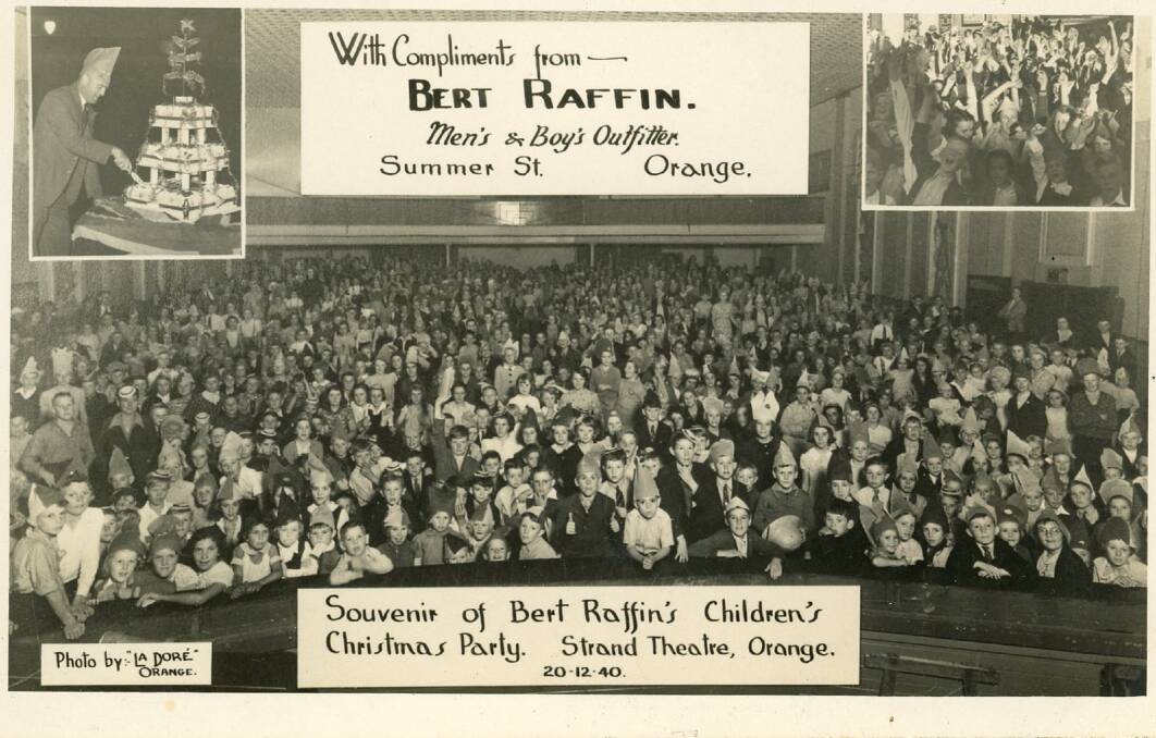 Souvenir postcard, Bert Raffins Children's Christmas Party, Strand Theatre, Orange, 20 December 1940. Gift of Judith Parkins, Orange Regional Museum collection.