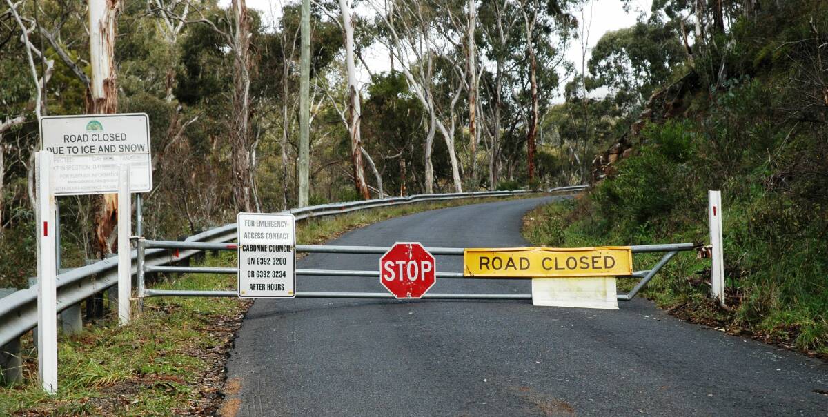 SNOW GO: The locked gates and closed road at Mount Canobolas, Denis Gregory says it's time we open the mountain when it's snowing. Photo: CONTRIBUTED