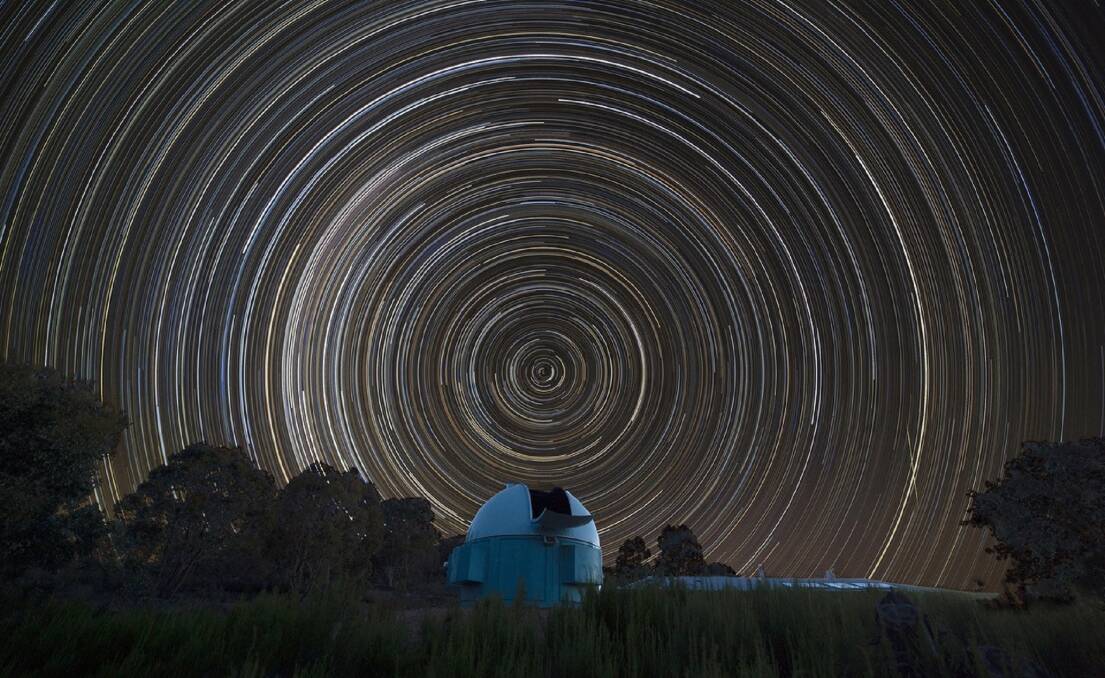 Star trails over Niall MacNeills domed observatory. Image courtesy Niall MacNeill