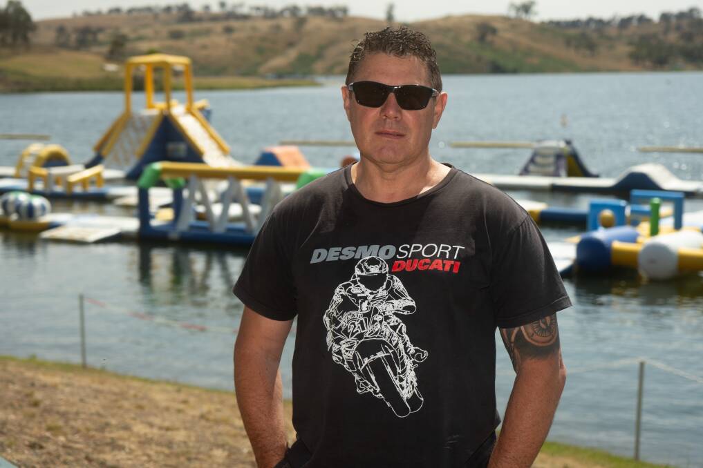 Michael Hickey at Bathurst Aqua Park in 2023. Picture by James Arrow