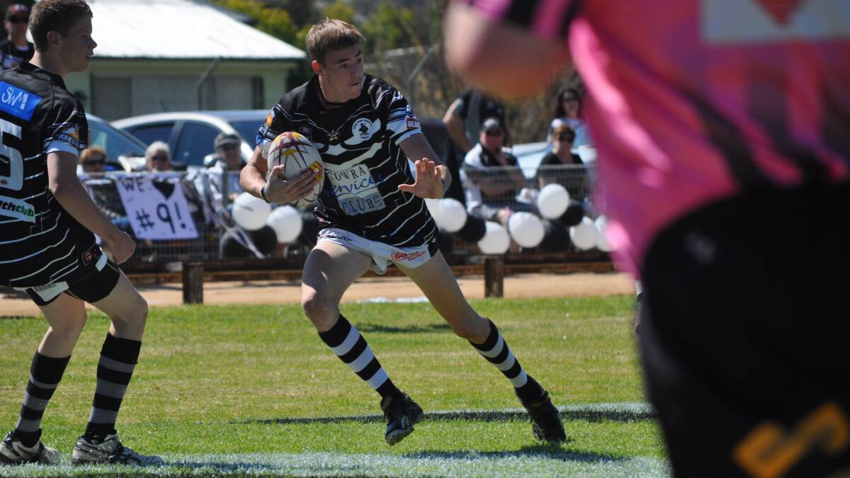 Bradyn Cassidy in Cowra Magpies colours in 2014. 