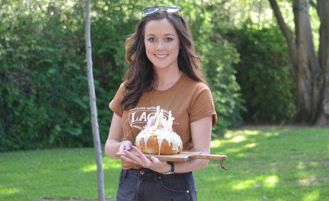 DELIGHT: Contestant Ellie Hawkey with her dessert cob entry. Photo: DANIEL SHIRKIE