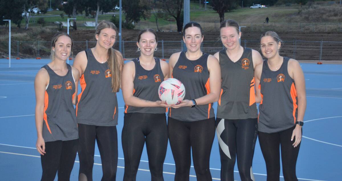 Netball Stars: Emily Williams, Milly Wilcox, Maddie Cole, Caitlyn Harvey, Ellie Mooney and Emily Provost. Absent: Ally Kaufman. Photo: LACHLAN HARPER 
