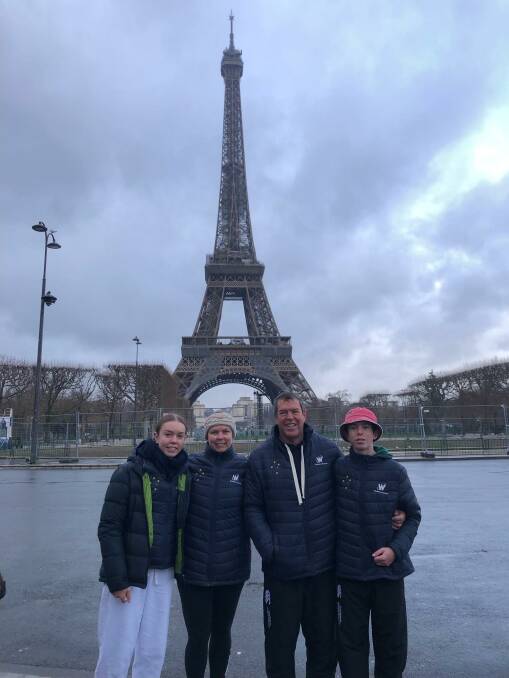 Taylah Hobbs with her family in Paris. Picture supplied 