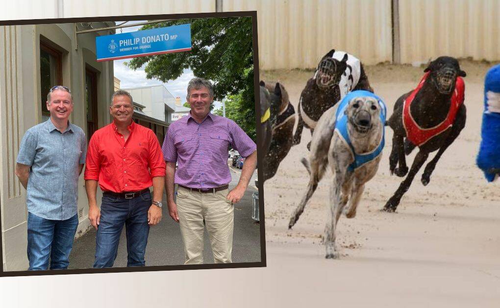 Phil Donato has met with Greyhound Breeders Owners and Trainor's Association chief executive officer Allan Hilzinger and Daniel Weizman in Orange. Picture supplied.