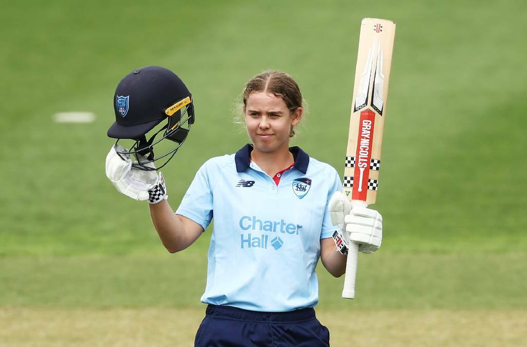 Phoebe Litchfield was cool, calm and collected after hitting a century in the WNCL. Picture by Getty Images/Matt King