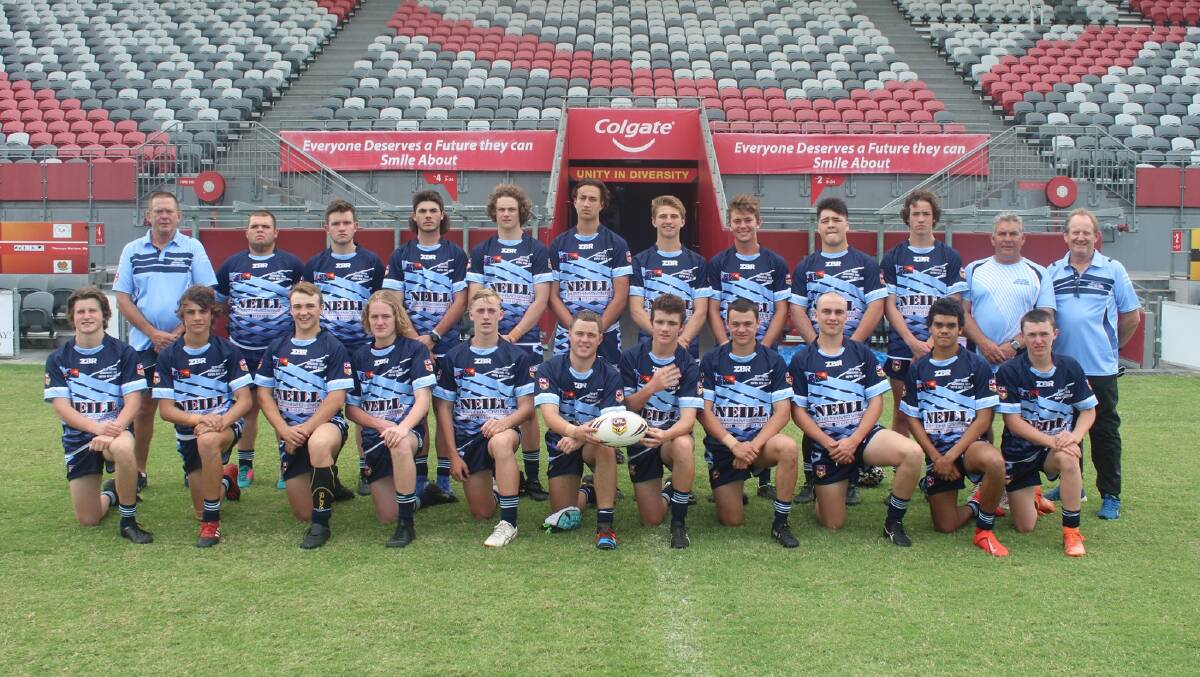 The 2019 NSW Young Achievers side at Papua New Guinea's National Football Stadium. Photo: LACHLAN HARPER 