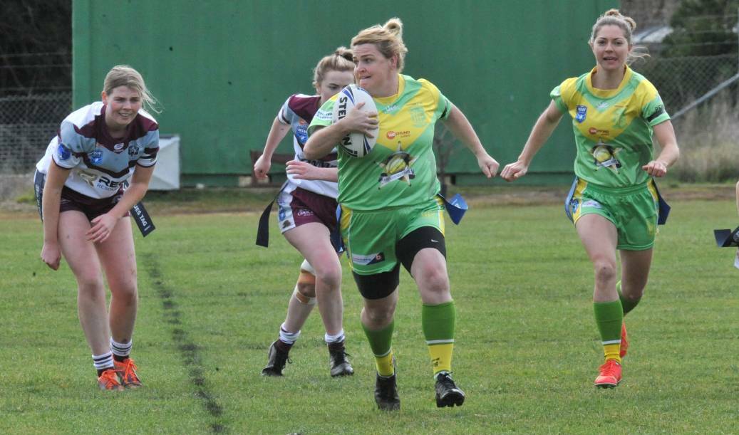 CATCH ME IF YOU CAN: Kate Foran leaves her Blayney Bears opponents in the dust. 