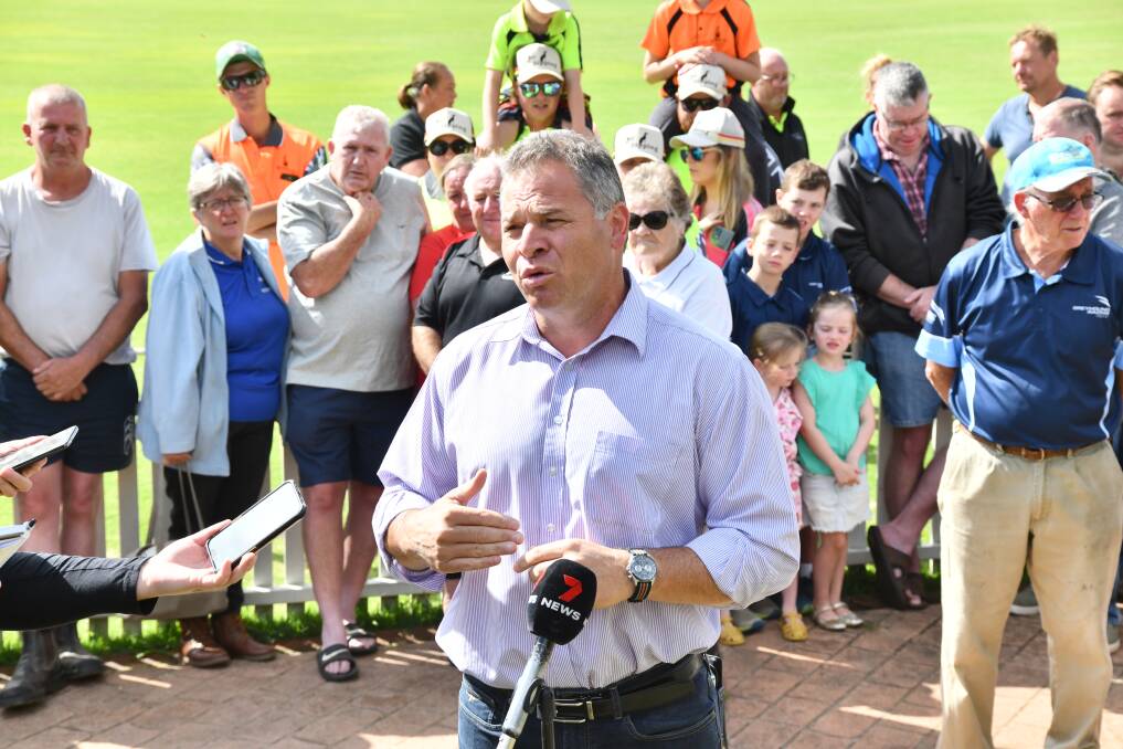 Member for Orange Phil Donato speaks to media at Wade Park. Picture by Jude Keogh 