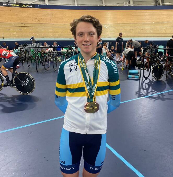 Xavier Bland collected three medals at the AusCycling Track National Titles on the weekend. Photo: Supplied 