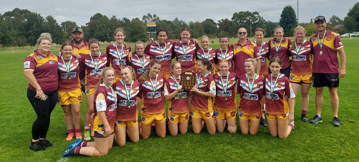 FAR AND WIDE: Woodbridge under 17s side after their Western Women's Rugby League grand final victory. Photo: Western Women's Rugby League Facebook 