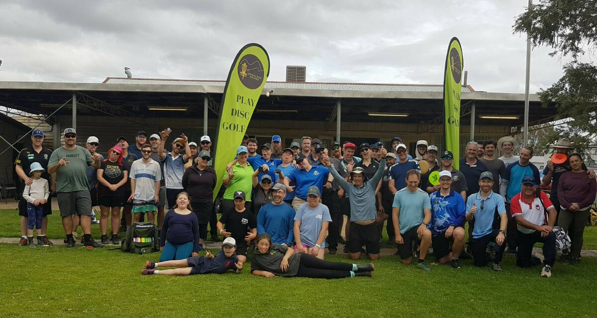 BIG TURN OUT: The field from the recent Molong Cup Disc Golf event. Photo: Supplied 