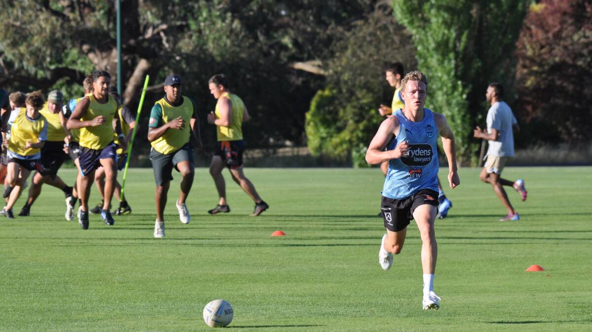 Max Wilson out in front of the pack at Hawks pre-season. Picture by Lachlan Harper 