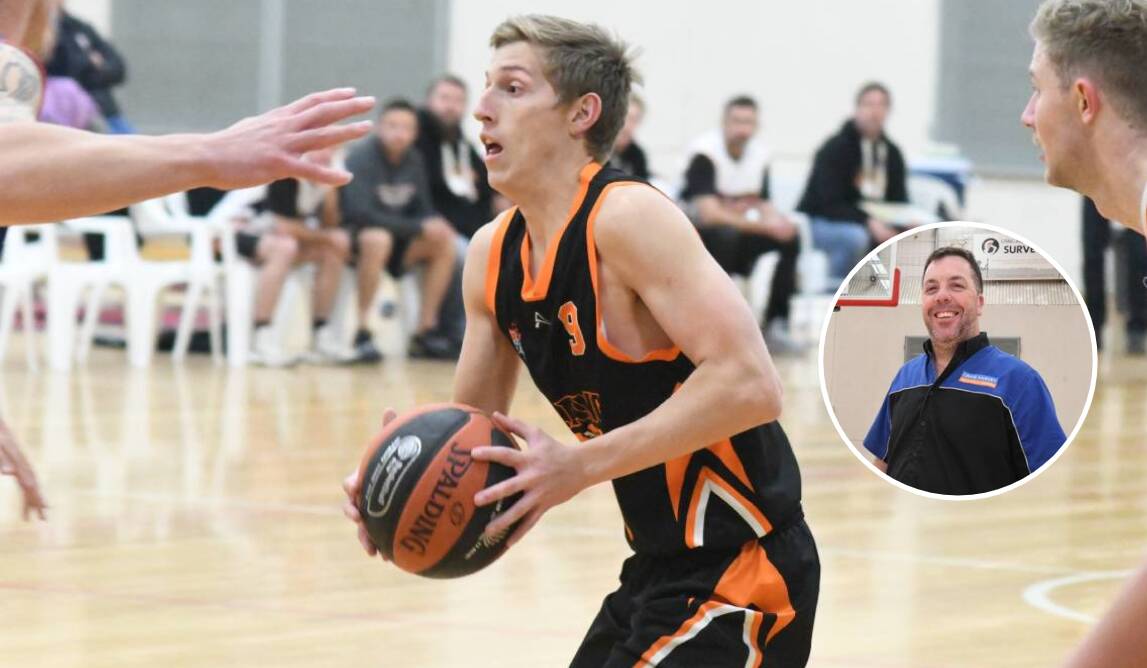 Kobe Mansell will be an important asset for the Orange Eagles with president Craig Harvey (insert, right) hoping for successful season. Photo: JUDE KEOGH