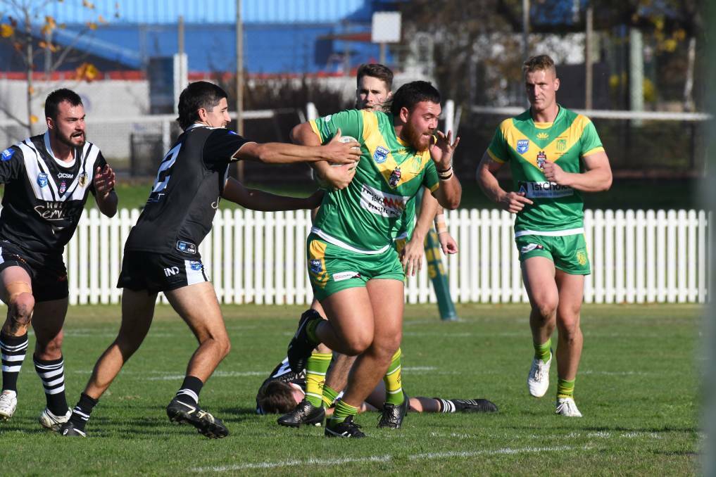 CLOSE CALL: Ethan Bereyne went over for a try against Cowra on Saturday. Photo: CARLA FREEDMAN 
