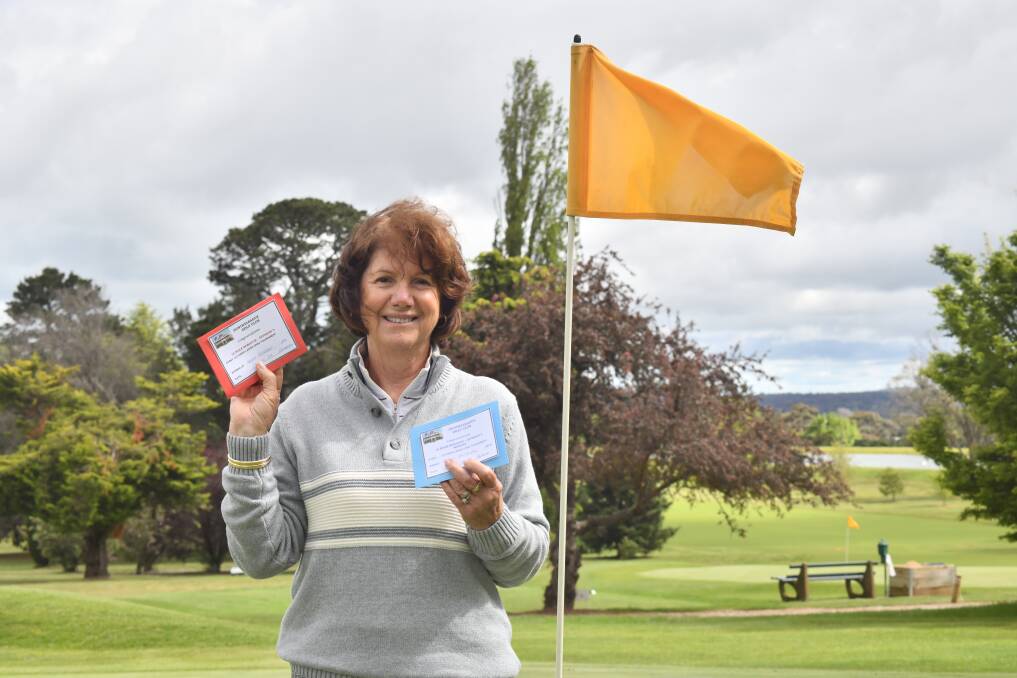Randwick's Helen Elisseou with her awards from Duntryleague's Ladies Open. Picture by Carla Freedman 