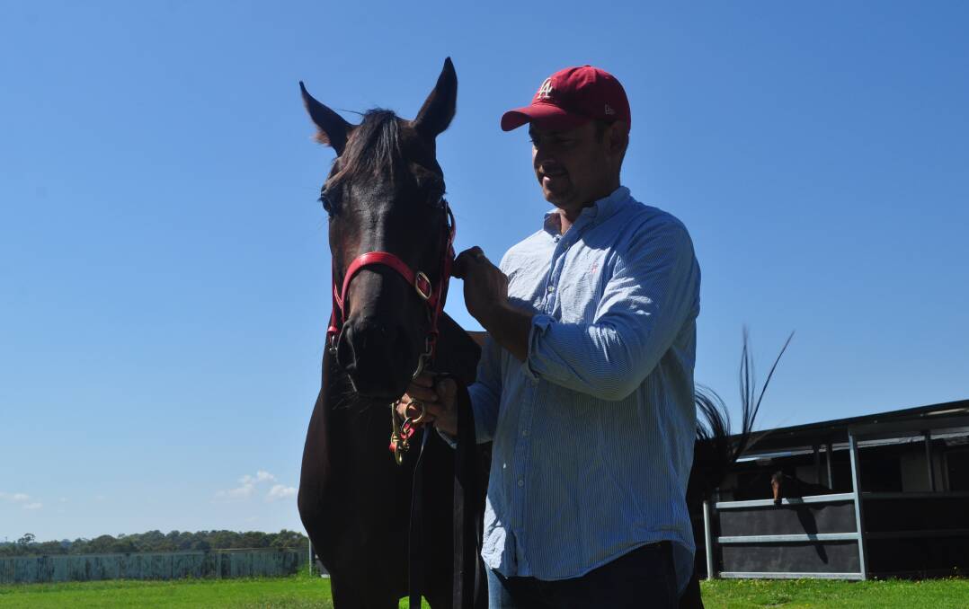 James Ponsonby with five-year-old gelding Statesville. Picture by Lachlan Harper 