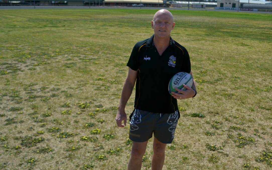 UNIQUE: Dubbo Rhinos president Ian Burns at the Dubbo Showground, which will be under one foot of sand by October 27. Photo: JENNIFER HOAR