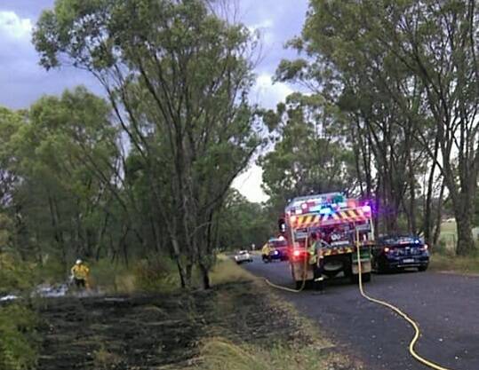 HELPING HAND: Orana RFS crews work to contain fires across the region that were sparked by lightning strikes. Image: Orana RFS.