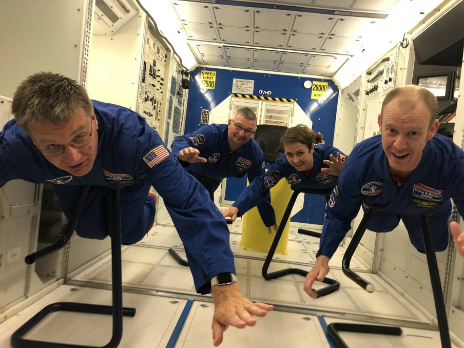 Zero Gravity: STEM Program and Centre Director, Matt Scott undertakes training as part of his Low Earth Orbit (LEO) Shuttle mission. Photo:Supplied.
