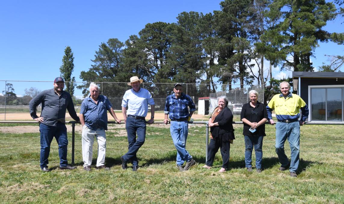 BIG PLANS: Peter Tillott, Ron Gander, Andrew Gee, Colleen Hansen, Tracey Huysmans, Kel Winnell and Roy Roweth at the Spring Hill Recreation Ground. PHOTO: CARLA FREEDMAN