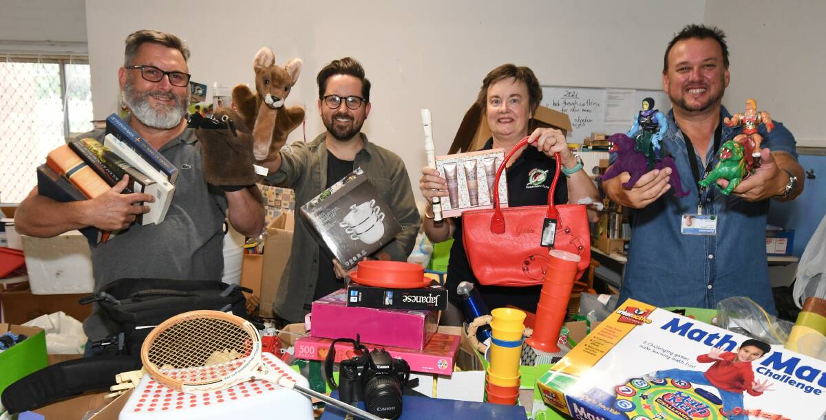 Monster Garage Sale organisers Pastor Gavin Brett, Andy Dodd, Robyn Hicks and Baz Porter. PHOTO: CARLA FREEDMAN