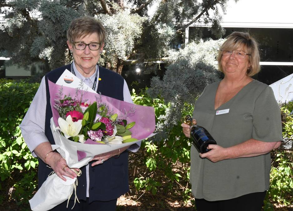 RECOGNITION: Orange Hospital switchboard operator Robyn James with administration manager executive Leanne Wright. PHOTO: CARLA FREEDMAN